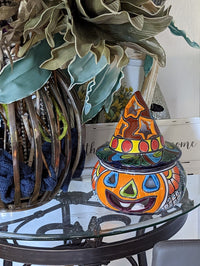 Pumpkin Halloween Talavera Pottery, Decorative Pumpkin, Handmade Mexican Talavera Art, Fall Garden Decor, Talavera Halloween Decor, Small