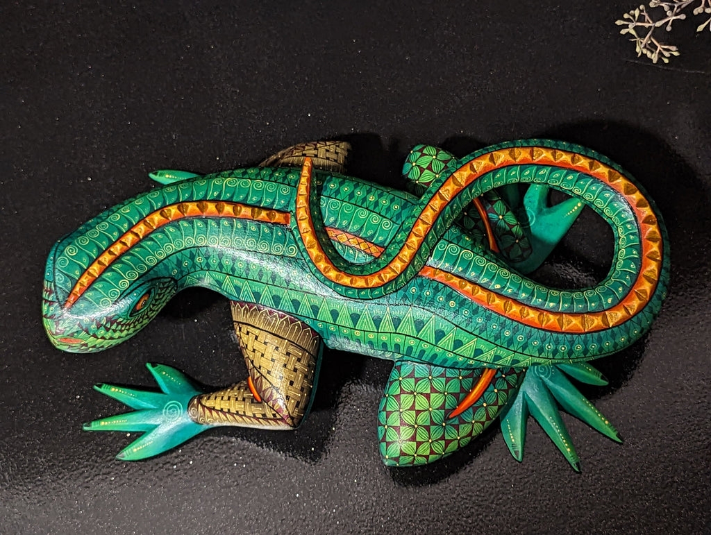 Lizard Alebrije, Artesania Mexicana, Oaxacan Art, Animal Wood Carving, Mexican Alebrije Gift Idea, Handmade Lizard Alebrije