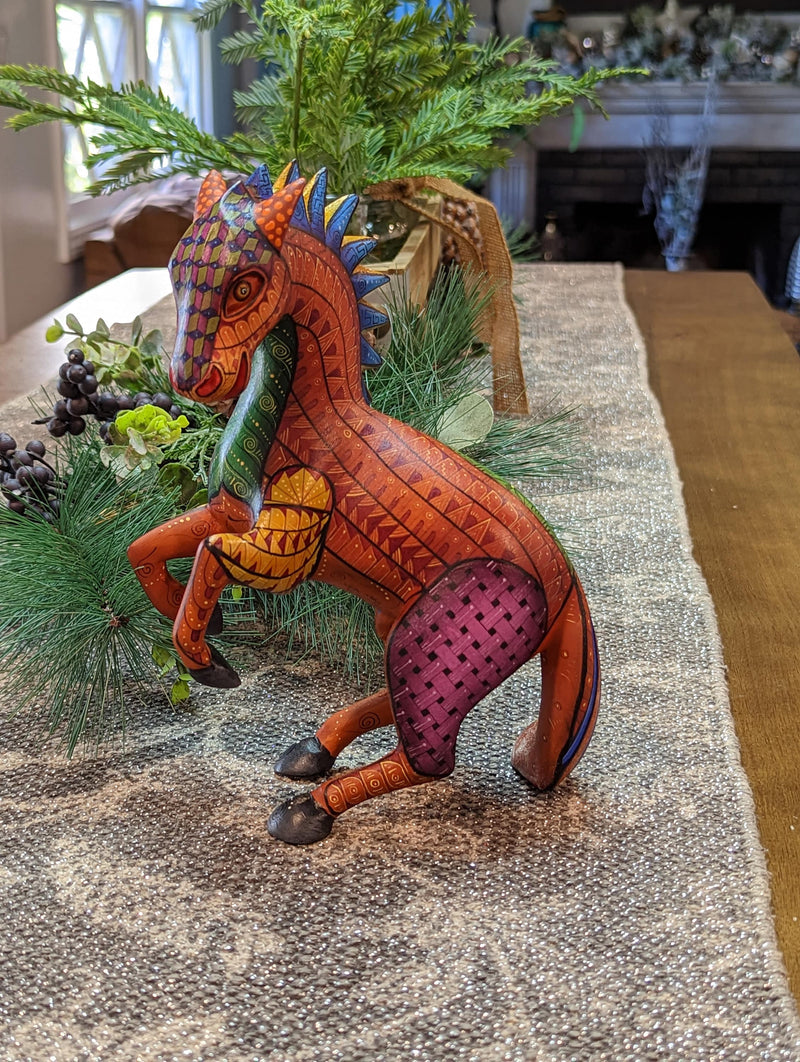 Horse Alebrije, Artesania Mexicana, Oaxacan Art, Animal Wood Carving, Mexican Alebrije Gift Idea, Handmade Dancing Horse Alebrije