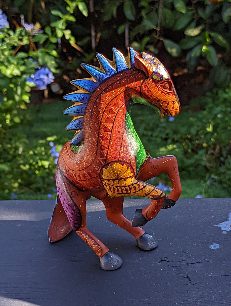 Horse Alebrije, Artesania Mexicana, Oaxacan Art, Animal Wood Carving, Mexican Alebrije Gift Idea, Handmade Dancing Horse Alebrije