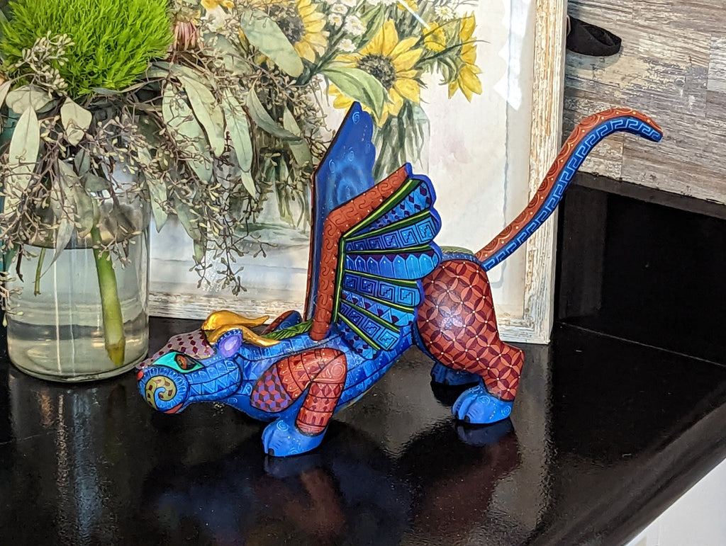 Dragon Fusion Alebrije, Artesania Mexicana, Oaxacan Art, Animal Wood Carving, Mexican Alebrije Gift Idea, Handmade Dragon Alebrije