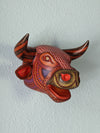 Bull Alebrije, Artesania Mexicana, Oaxacan Art, Animal Wood Carving, Mexican Alebrije Gift Idea, Handmade Alebrije Bull Head Home Decor