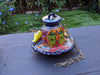 Ceramic Bird Feeder, Talavera Pottery, Decorative Outdoor Hanging Feeder Station w Chain, Handmade Mexican Pottery, Attract Wild Birds