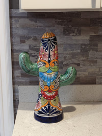 Saguaro Cactus Decor, Mexican Talavera Pottery, Cactus Room Decor - Bedroom, Bathroom, Cactus Decorations, Unique Gift