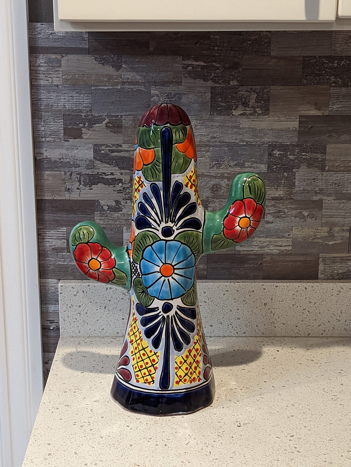 Saguaro Cactus Decor, Mexican Talavera Pottery, Cactus Room Decor - Bedroom, Bathroom, Cactus Decorations, Unique Gift