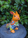 Rabbit Planter, Talavera Pottery, Colorful Ceramic Plant Pot, Indoor Home Decor, Outdoor Garden Decor, Hand Painted Mexican Yard Decor