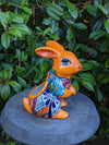 Rabbit Planter, Talavera Pottery, Colorful Ceramic Plant Pot, Indoor Home Decor, Outdoor Garden Decor, Hand Painted Mexican Yard Decor