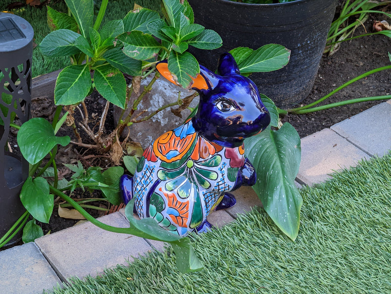 Rabbit Decoration, Talavera Pottery, Colorful Ceramic Figurine, Indoor Home Decor, Outdoor Garden Decor, Hand Painted Mexican Yard Decor