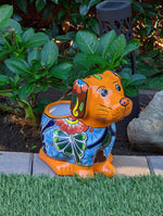 Cute Dog Flower Pot, Talavera Planter, Dog Decor, Flower Pots Outdoor, Dog Decorations, Handmade Mexican Talavera Pottery, Cute Dog Gifts