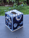 Facial Tissue Holder, Square Tissue Box, Talavera Pottery, Handmade in Mexico, 6" Tall Tissue Case