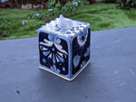 Facial Tissue Holder, Square Tissue Box, Talavera Pottery, Handmade in Mexico, 6" Tall Tissue Case