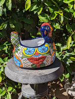 Talavera Chicken Flower Pot, Talavera Planter, Handmade Planter, Outdoor Or Indoor Flower Pot, Colorful Ceramic Mexican Garden Decor, Medium