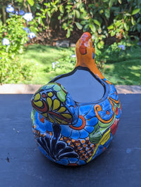 Talavera Chicken Flower Pot, Talavera Planter, Handmade Planter, Outdoor Or Indoor Flower Pot, Colorful Ceramic Mexican Garden Decor, Medium