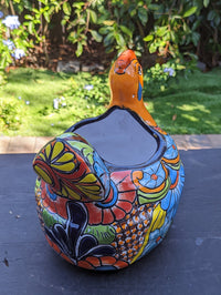 Talavera Chicken Flower Pot, Talavera Planter, Handmade Planter, Outdoor Or Indoor Flower Pot, Colorful Ceramic Mexican Garden Decor, Medium