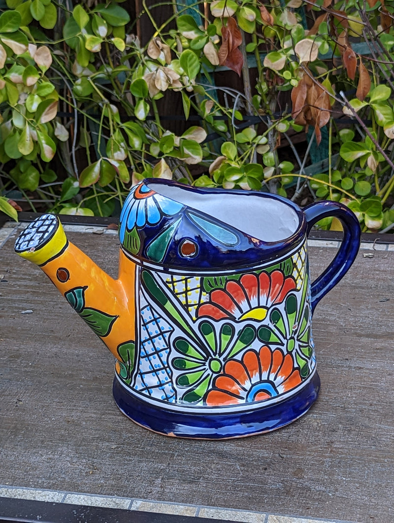 Ceramic Watering Can, Talavera Pottery, Handmade Large Watering Can, Colorful Watering Pot, Ceramic Watering Pot Home Decor, Made In Mexico