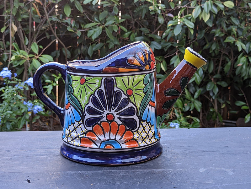 Ceramic Watering Can, Talavera Pottery, Handmade Large Watering Can, Colorful Watering Pot, Ceramic Watering Pot Home Decor, Made In Mexico