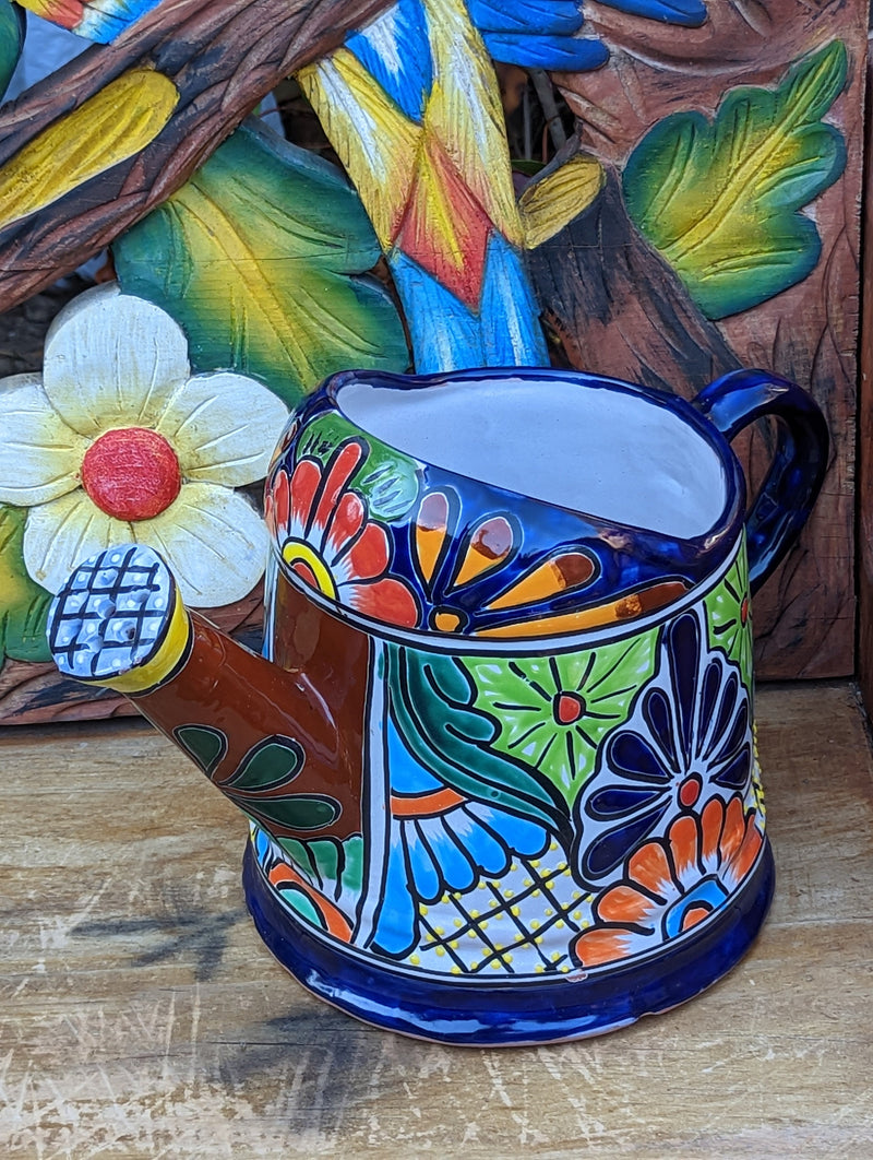 Ceramic Watering Can, Talavera Pottery, Handmade Large Watering Can, Colorful Watering Pot, Ceramic Watering Pot Home Decor, Made In Mexico