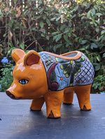 Ceramic Pig Figurine, Cute Flower Pot, Pig Yard Art, Talavera Pottery, Pig Lover Gifts, Ceramic Flower Pot, Handmade in Mexico