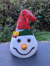 Colorful Snowman Christmas Decoration, Christmas Yard Art or Snowman Porch Decor, Stands 21.5" Tall