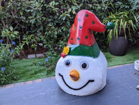 Colorful Snowman Christmas Decoration, Christmas Yard Art or Snowman Porch Decor, Stands 21.5" Tall
