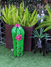 Cactus Garden Decor, Cactus Decorations for Yard or Home, Hand Painted Lifelike Metal Cactus, Mexican Yard Art