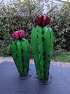 Cactus Garden Decor, Cactus Decorations for Yard or Home, Hand Painted Lifelike Metal Cactus, Mexican Yard Art, 27" Tall