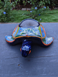 Turtle Planter, Talavera Pottery, Mexican Turtle Pot, Succulent Flower Pot, Ceramic Flower Pot, Painted Flower Pot, Mexican Garden Decor