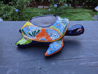 Turtle Planter, Talavera Pottery, Mexican Turtle Pot, Succulent Flower Pot, Ceramic Flower Pot, Painted Flower Pot, Mexican Garden Decor