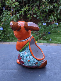 Rabbit Planter, Talavera Pottery, Colorful Ceramic Plant Pot, Indoor Home Decor, Outdoor Garden Decor, Hand Painted Mexican Yard Decor