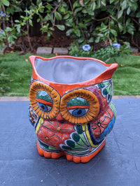 Talavera Owl Flower Pot, Ceramic Planter, Handmade Talavera Pottery, Garden Decor, Outdoor Decorations, Indoor Home Decor, Cute Owl Gifts