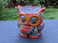 Talavera Owl Flower Pot, Ceramic Planter, Handmade Talavera Pottery, Garden Decor, Outdoor Decorations, Indoor Home Decor, Cute Owl Gifts