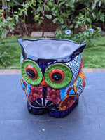 Talavera Owl Flower Pot, Ceramic Planter, Handmade Talavera Pottery, Garden Decor, Outdoor Decorations, Indoor Home Decor, Cute Owl Gifts