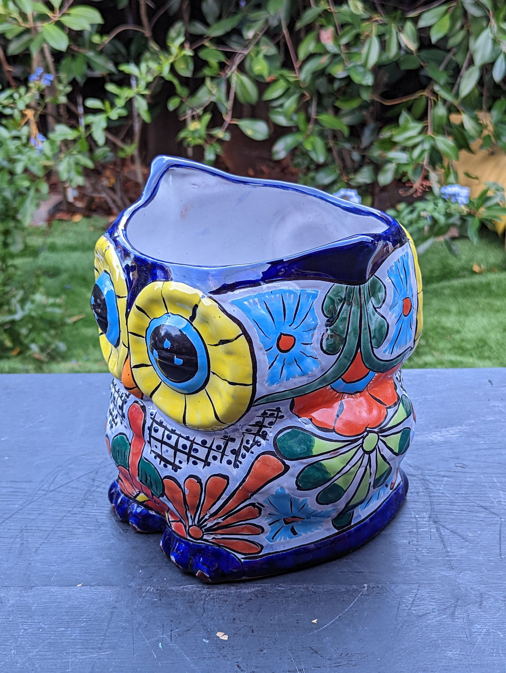 Talavera Owl Flower Pot, Ceramic Planter, Handmade Talavera Pottery, Garden Decor, Outdoor Decorations, Indoor Home Decor, Cute Owl Gifts