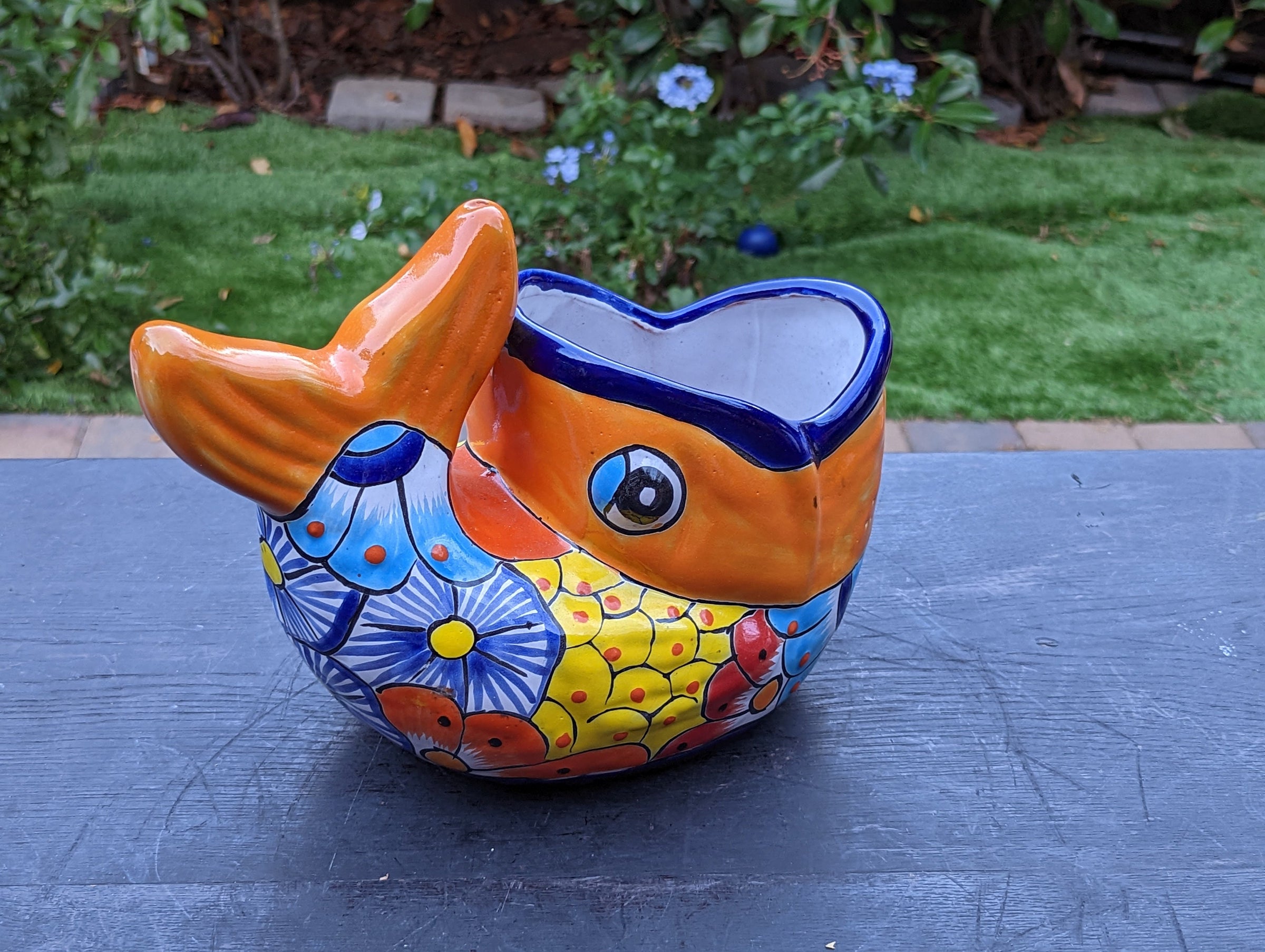 Fish Flower Pot, Talavera Planter, Fish Home Decor, Indoor Flower Pots ...