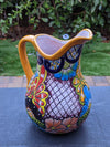 Beverage Pitcher, Handmade Talavera Pottery, Large Pitcher for Water, Lemonade, Drinks, Juice, Home Barware Party Pitcher, Mexican Decor