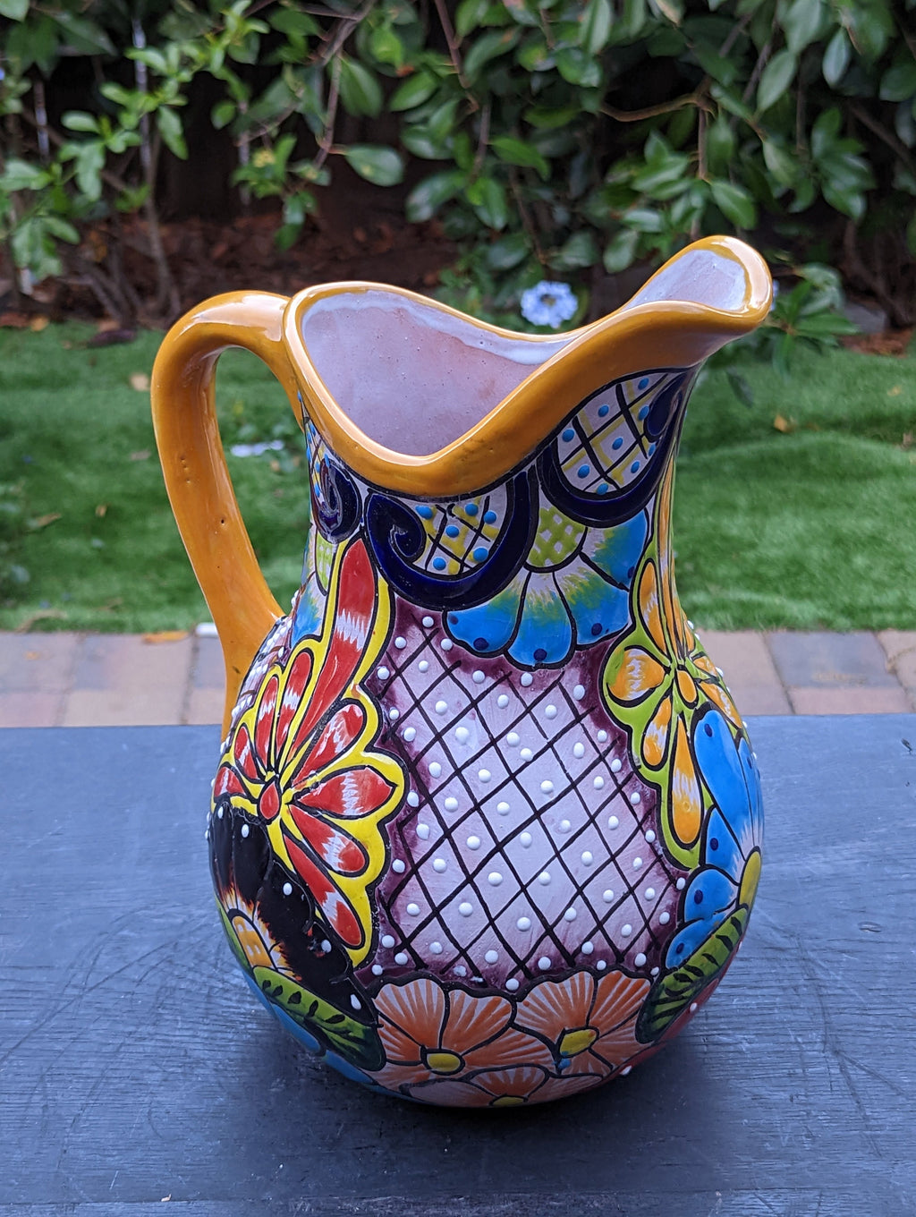 Beverage Pitcher, Handmade Talavera Pottery, Large Pitcher for Water, Lemonade, Drinks, Juice, Home Barware Party Pitcher, Mexican Decor