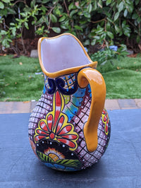 Beverage Pitcher, Handmade Talavera Pottery, Large Pitcher for Water, Lemonade, Drinks, Juice, Home Barware Party Pitcher, Mexican Decor