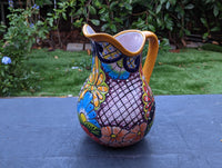 Beverage Pitcher, Handmade Talavera Pottery, Large Pitcher for Water, Lemonade, Drinks, Juice, Home Barware Party Pitcher, Mexican Decor