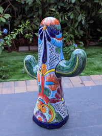 Saguaro Cactus Decor, Mexican Talavera Pottery, Cactus Room Decor - Bedroom, Bathroom, Cactus Decorations, Unique Gift