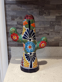 Saguaro Cactus Decor, Mexican Talavera Pottery, Cactus Room Decor - Bedroom, Bathroom, Cactus Decorations, Unique Gift