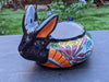 Rabbit Flower Pot, Colorful Talavera Pottery, Ceramic Planter, Indoor Home Decor, Outdoor Garden Decor, Hand Painted Rabbit Yard Decor