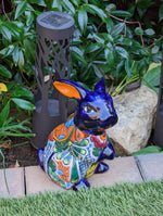 Rabbit Decoration, Talavera Pottery, Colorful Ceramic Figurine, Indoor Home Decor, Outdoor Garden Decor, Hand Painted Mexican Yard Decor