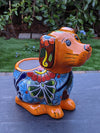 Cute Dog Flower Pot, Talavera Planter, Dog Decor, Flower Pots Outdoor, Dog Decorations, Handmade Mexican Talavera Pottery, Cute Dog Gifts