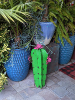 Cactus Garden Decor, Cactus Decorations for Yard or Home, Hand Painted Lifelike Metal Cactus, Mexican Yard Art