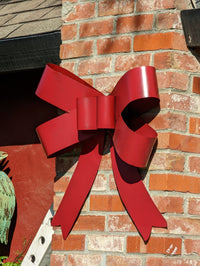 Christmas Ribbon Home Decor, Christmas Yard Decoration, Metal Holiday Decor, Rustic Christmas Yard Art