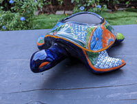 Turtle Planter, Talavera Pottery, Mexican Turtle Pot, Succulent Flower Pot, Ceramic Flower Pot, Painted Flower Pot, Mexican Garden Decor