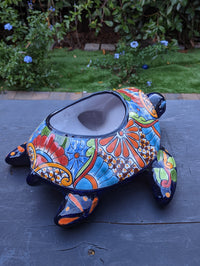 Turtle Planter, Talavera Pottery, Mexican Turtle Pot, Succulent Flower Pot, Ceramic Flower Pot, Painted Flower Pot, Mexican Garden Decor