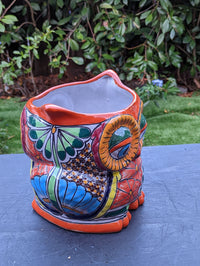 Talavera Owl Flower Pot, Ceramic Planter, Handmade Talavera Pottery, Garden Decor, Outdoor Decorations, Indoor Home Decor, Cute Owl Gifts