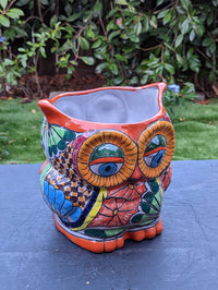 Talavera Owl Flower Pot, Ceramic Planter, Handmade Talavera Pottery, Garden Decor, Outdoor Decorations, Indoor Home Decor, Cute Owl Gifts