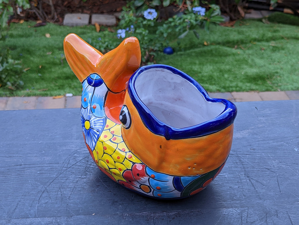 Fish Flower Pot, Talavera Planter, Fish Home Decor, Indoor Flower Pots, Fish Decoration, Mexico Pottery, Handmade, Cute Fish Gift